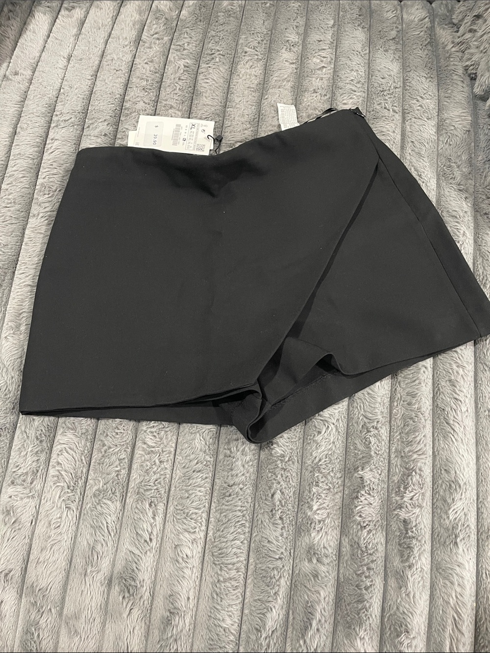 Zara Black Asymmetric Wrap Skort